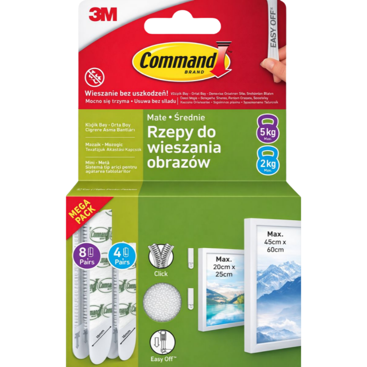 Rzepy Command do wieszania obrazów zestaw różne rozmiary