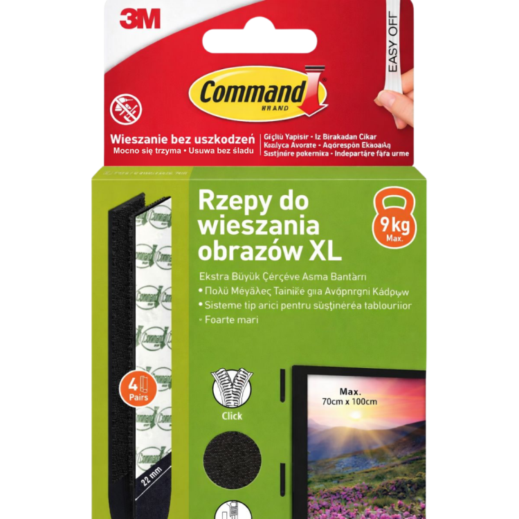 command czarne rzepy do wieszania obrazów XL