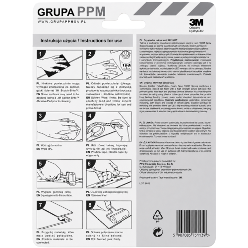 3M taśma piankowa 1600T, montażowa