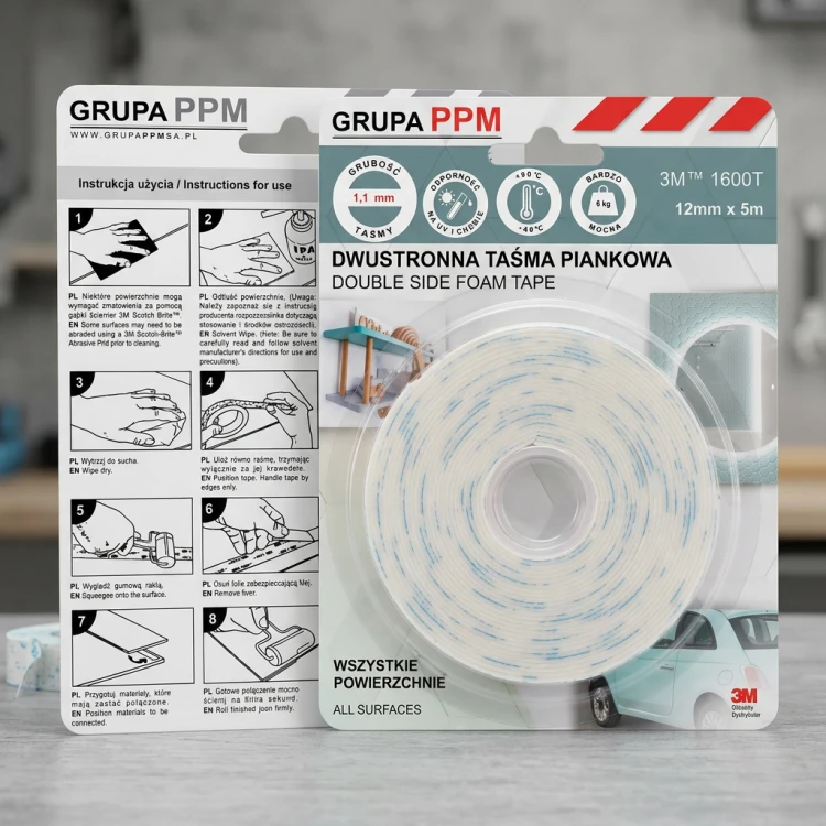3M taśma piankowa 1600T, montażowa
