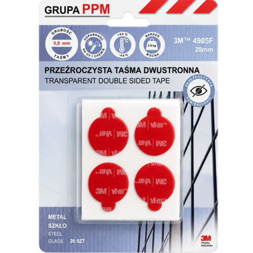 3M 4905F przezroczysta taśma montażowa, akrylowa, dwustronna