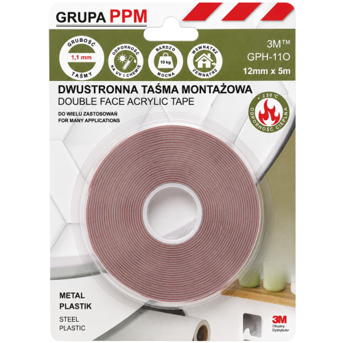 3M GPH-110 taśma dwustronna montażowa, bardzo mocna