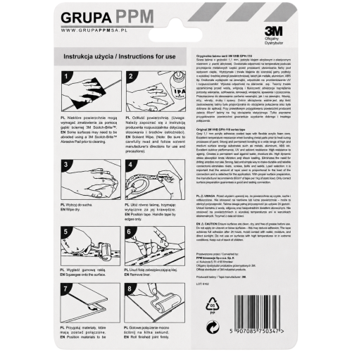 3M GPH-110 taśma dwustronna montażowa, bardzo mocna