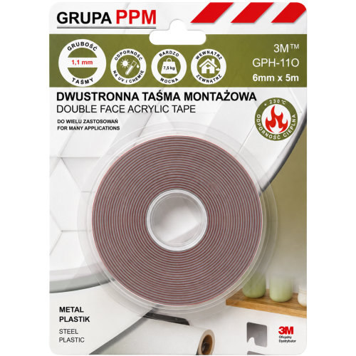 3M GPH-110 taśma dwustronna montażowa, bardzo mocna
