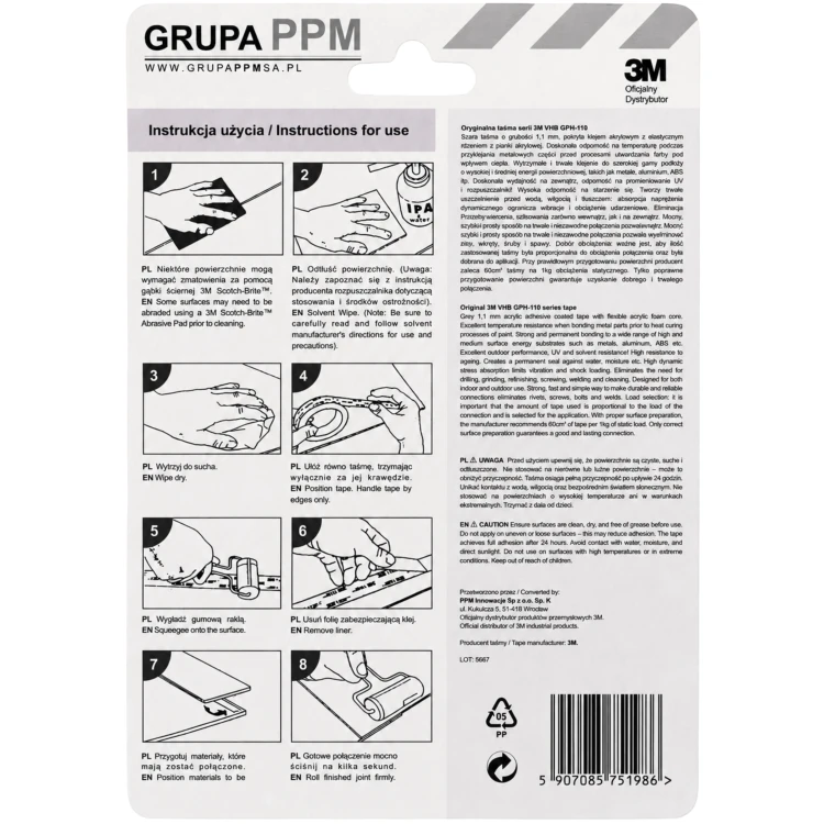 taśma 3m gph bardzo mocna, montażowa