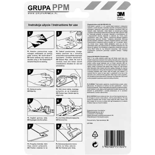3M GPH-110 bardzo mocna taśma akrylowa, mnontażowa