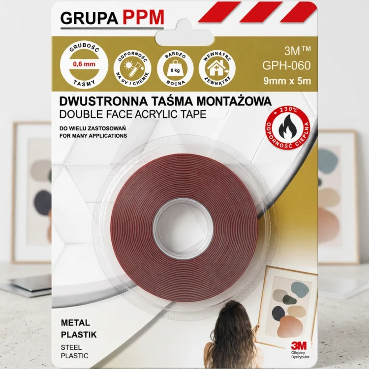 3M GPH-060 taśma dwustronna do montażu obrazów, dekoracji, haczyków