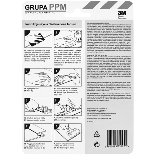 3M 5952 VHB najmocniejsza taśma akrylowa. Taśma dwustronna montazowa