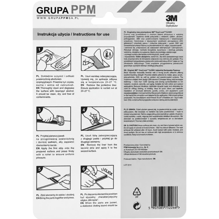 3M Dual Lock rzep przemysłowy do montażu